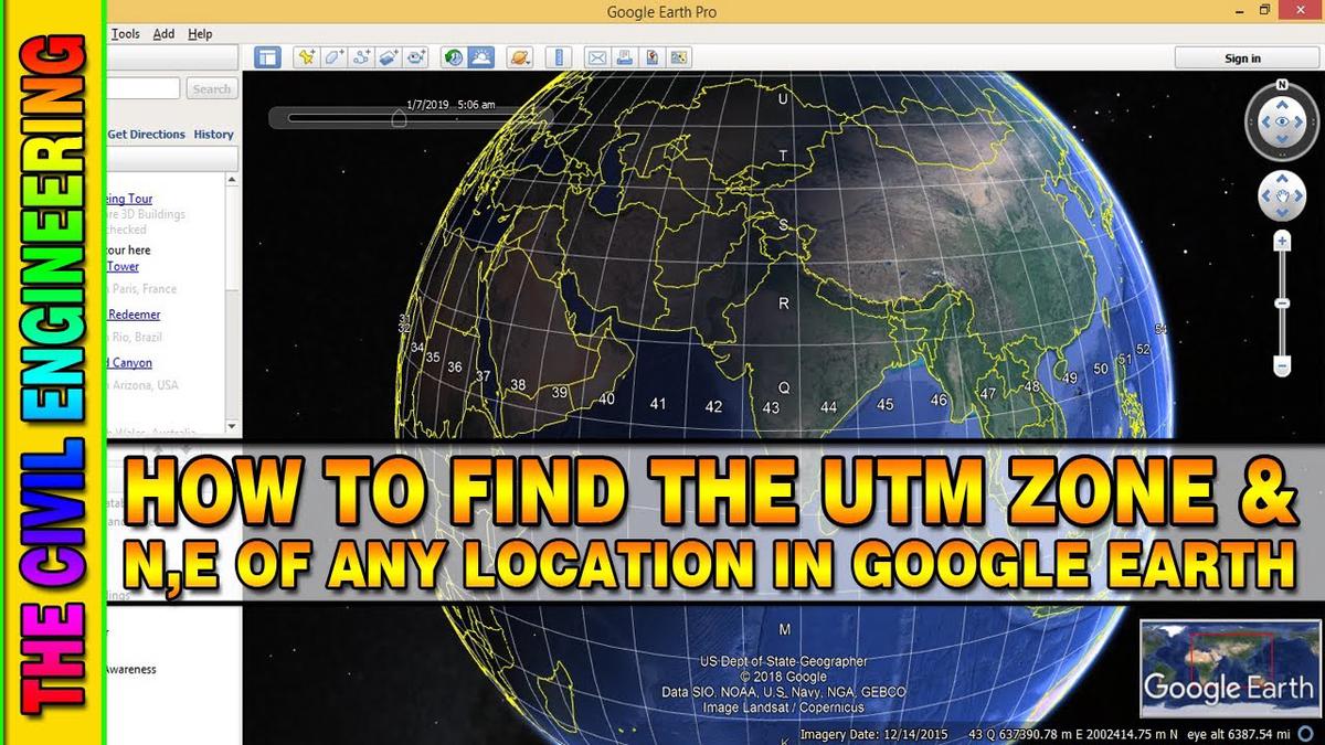 How to Check Zone and Northing Easting in Google Earth | UTM Zone Grid ...