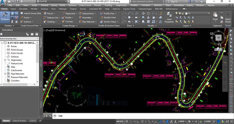 Create Road Alignment in Civil 3D, AutoCAD Civil 3D for Quantity Surveyors, Creating Alignments, Create Alignment from Points, AutoCAD Civil 3D Tutorials for Beginners