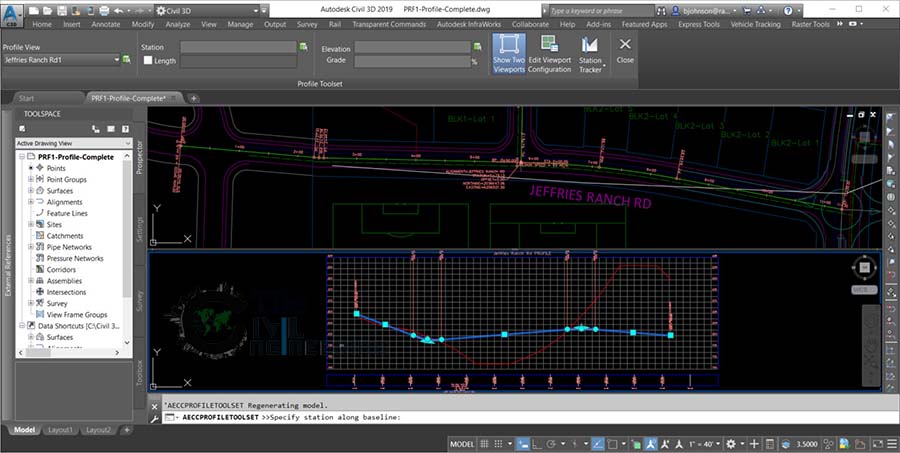 Create Surface Profile, Profile View in Civil 3D, Road Profile in Civil 3D, Profile Creation Tools, Initial Data Band Adjustment, AutoCAD Civil 3D Training in Hindi/Urdu