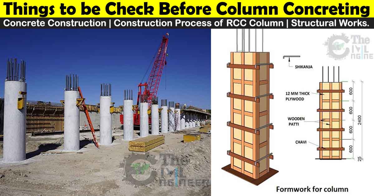 Things to Check Before Column Concreting | Concrete Pouring in Column