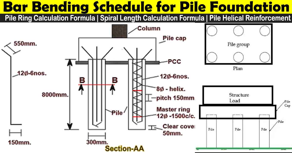How to Make Bar Bending Schedule for Pile Foundation BBS for Pile