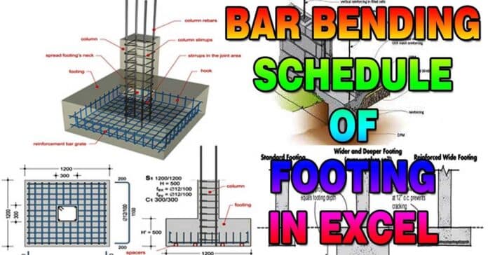 Bar Bending Schedule for Footings, Steel Quantity for Footings, Estimation of Reinforcement in Footing, BBS of Rectangular Footing, Steel Estimation for Footings, Footing Estimate Calculation, Footing steel design, bar bending schedule formulas pdf, main bar and distribution bar in footing, how much steel required for footing, bbs of trapezoidal footing, main bar in footing, footing schedule definition, footing steel details, bbs formula, footing reinforcement detail pdf, hook length in footing, bbs of stepped footing, minimum spacing of bars in footing, bbs of footing in excel, rcc column footing details, types of footing, reinforcement in rcc footing, isolated footing, bbs of raft footing, combined footing, rectangular footing