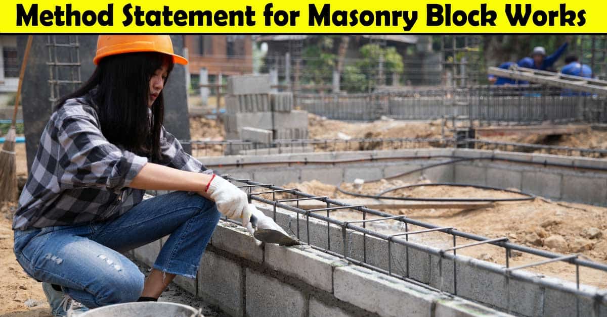 Method Statement For Masonry Block Work | Work Procedure