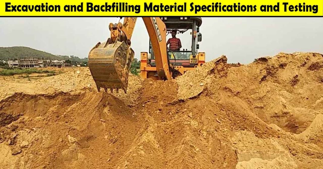Excavation and Backfill Specifications Earthwork Inspection Requirement