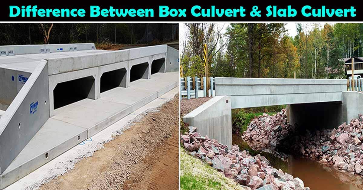 Difference Between Slab Culvert and Box Culvert | Types of Culvert