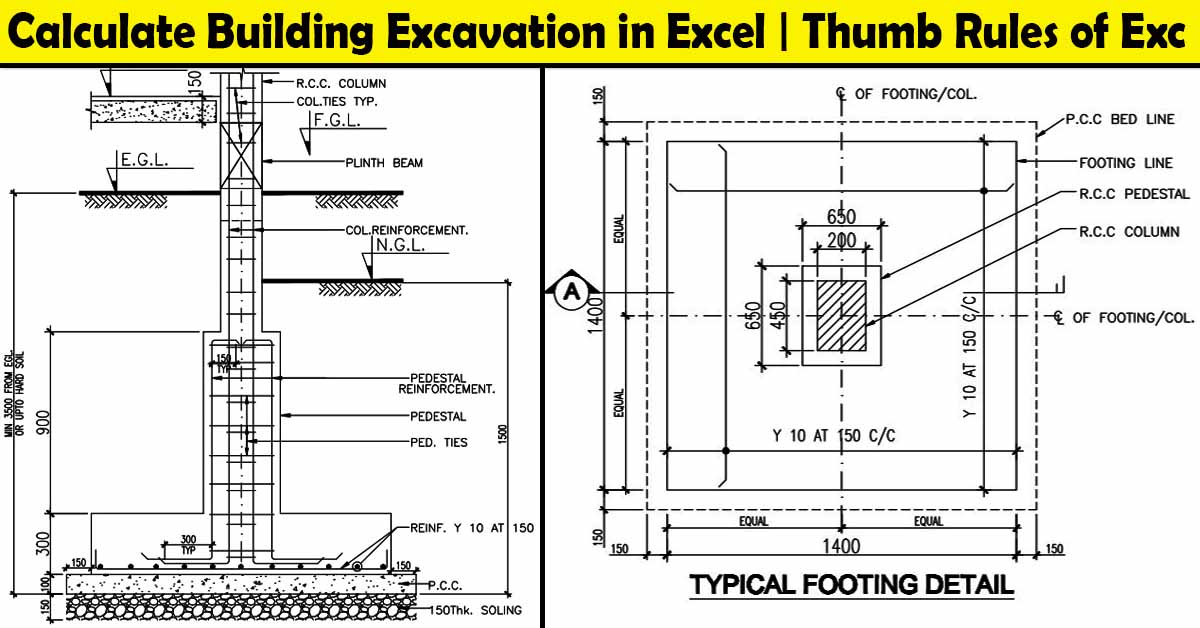 How to Calculate Building Excavation in Excel Excavation as per IS Code