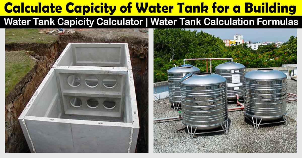 How To Calculate Water Tank Capacity, Basement Water Holding Tank Capacity