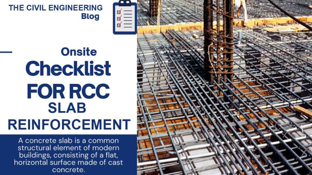 Checklist for Slab Reinforcement While Casting
